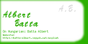 albert batta business card